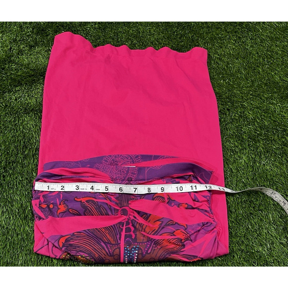 Knitro LOVE KILLS Rare Y2K Crystal Pink Tube Dress Made in USA One Size Clubwear - Picture 9 of 9